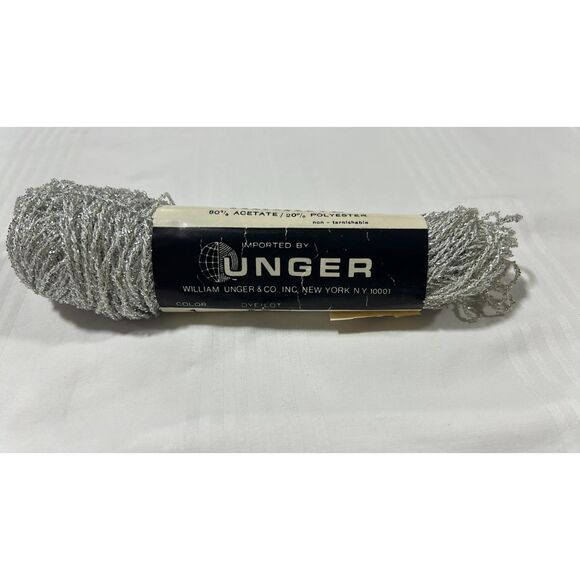 Vintage Unger Ariane Metallic Silver Glitter Yarn - Picture 3 of 3